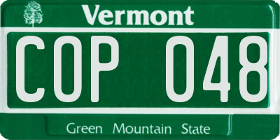 VT license plate COP048