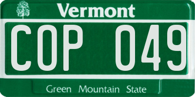 VT license plate COP049