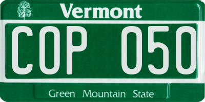 VT license plate COP050