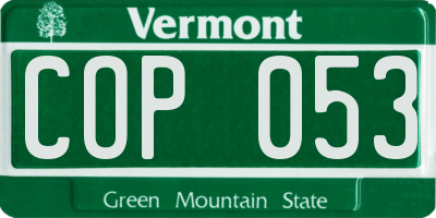 VT license plate COP053
