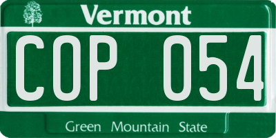 VT license plate COP054
