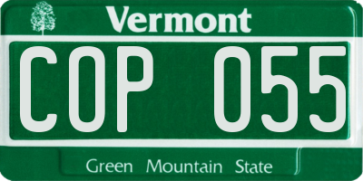VT license plate COP055