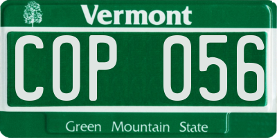 VT license plate COP056