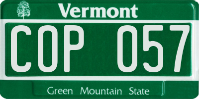 VT license plate COP057