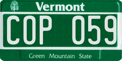 VT license plate COP059