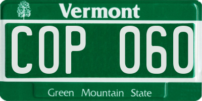 VT license plate COP060