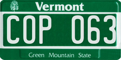 VT license plate COP063