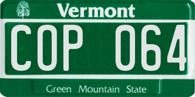 VT license plate COP064