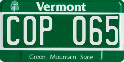 VT license plate COP065