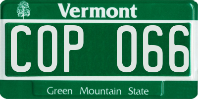 VT license plate COP066