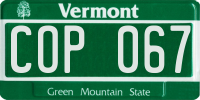 VT license plate COP067