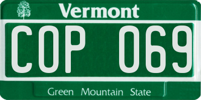 VT license plate COP069