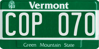 VT license plate COP070