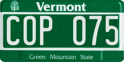 VT license plate COP075