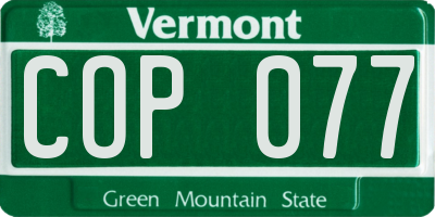VT license plate COP077