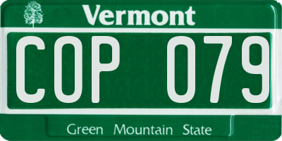 VT license plate COP079