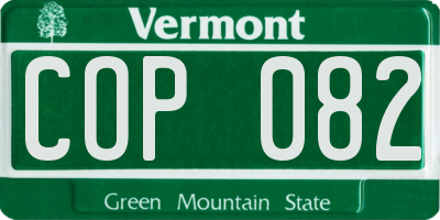 VT license plate COP082