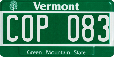 VT license plate COP083