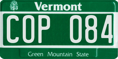 VT license plate COP084
