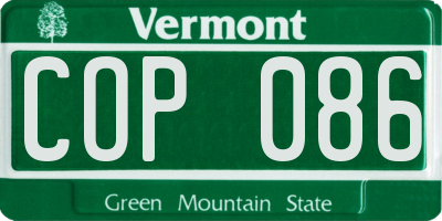 VT license plate COP086