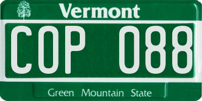 VT license plate COP088