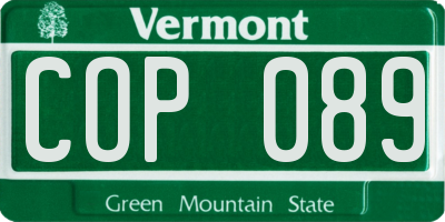 VT license plate COP089
