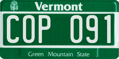 VT license plate COP091