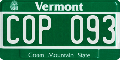 VT license plate COP093