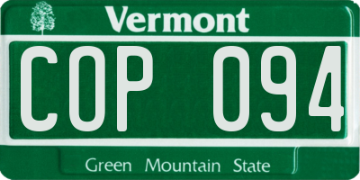 VT license plate COP094