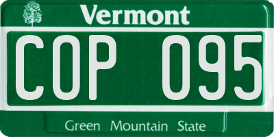 VT license plate COP095