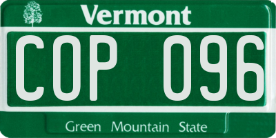 VT license plate COP096