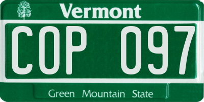 VT license plate COP097