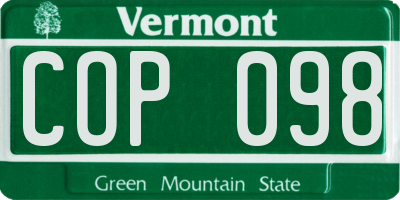 VT license plate COP098