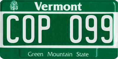 VT license plate COP099