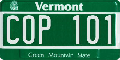 VT license plate COP101