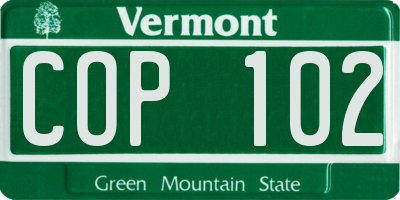 VT license plate COP102