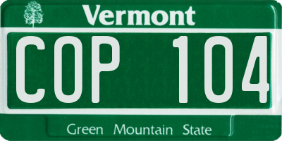 VT license plate COP104