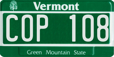 VT license plate COP108