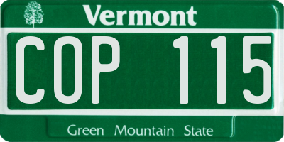 VT license plate COP115