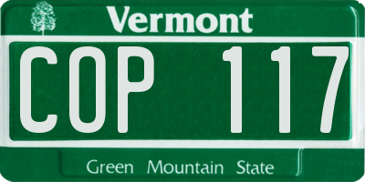 VT license plate COP117