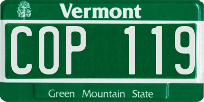 VT license plate COP119