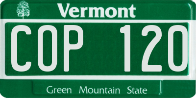 VT license plate COP120