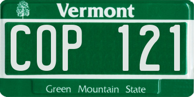 VT license plate COP121
