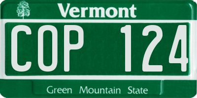 VT license plate COP124