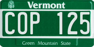 VT license plate COP125
