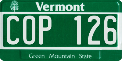 VT license plate COP126