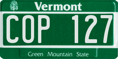 VT license plate COP127