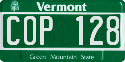 VT license plate COP128