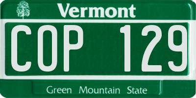 VT license plate COP129