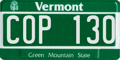 VT license plate COP130